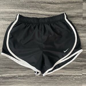 Nike Women's Black and White Athletic Shorts
